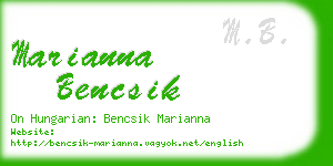 marianna bencsik business card